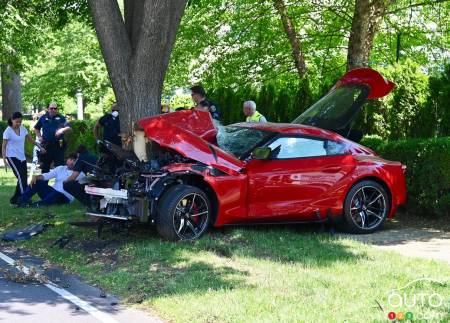 The totaled 2020 Toyota Supra